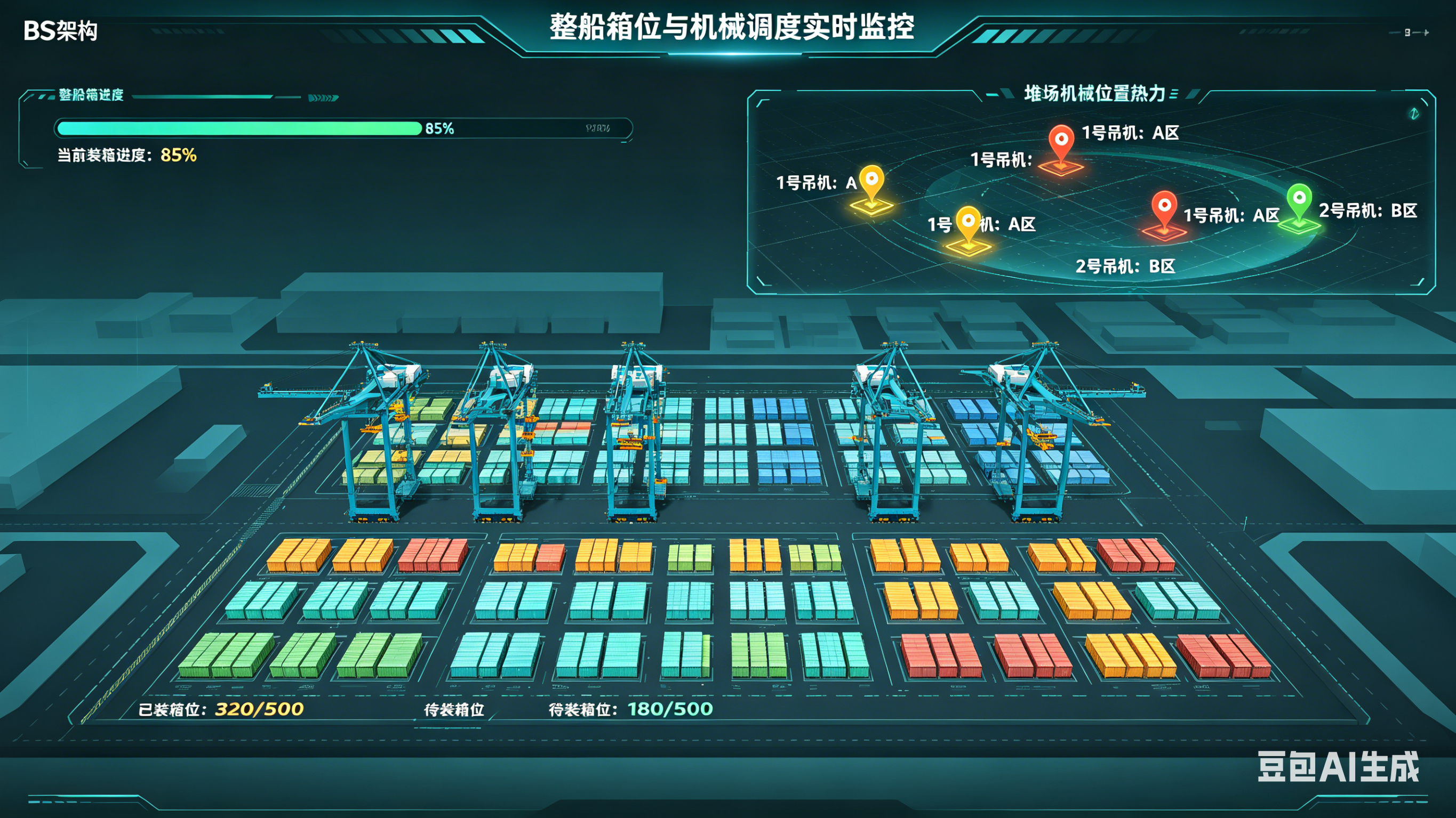 堆场全景可视化图示